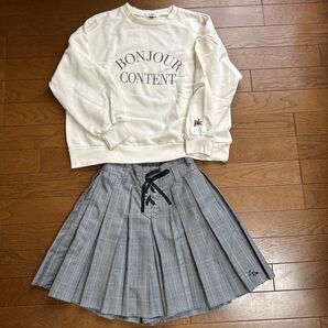 トップス スカート 2点セット bonjour content プリーツキュロット ピンクラテ.ボンセラ