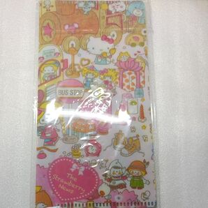 サンリオ ラッピングペーパー柄 見開きチケットケース+デザインペーパー柄可愛い厚紙メモ 2枚 セット