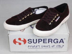 新品スペルガSUPERGA2750 CURVEFLANNELW DK BORDEAUX 22.0cm(EUR35)コーデュロイスニーカー