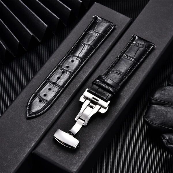 腕時計ベルト 時計バンド 替えベルト Dバックル レザー カーフ革 クロコダイル型押し 腕時計 時計 修理 レザーベルト 20mm
