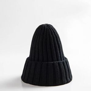 ニットキャップ ニット帽 ビーニー 韓国 冬服 ブラック 黒 古着