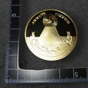 フリーメイソン 秘密結社 プロビデンスの目 記念コイン ゴールド メダルアメリカワシ鷲プレゼント