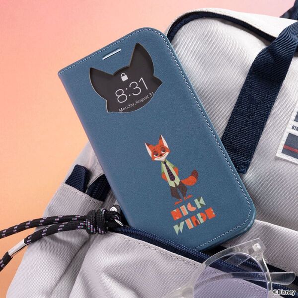 新品 ニック・ワイルド スマホケース iPhone17 手帳型 ケース かわいい マグネットでピタッと止まるマグネット内蔵ケース