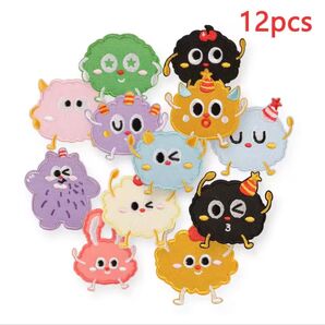 刺繍 韓国 アイロンワッペン シール キャラクター セットニコちゃん 手芸 レトロ 子供 キッズ ステッカー 平成レトロ 裁縫