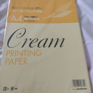 A4 コピー&プリンタ用紙 Cream 中厚口 100枚入 クリーム 210×297mm