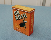 古い空き缶　米国製　ON RUSH　Selected VAGETABLES 　F.H.HOGUE CO.　PRODUCE OF U.S.A_画像1