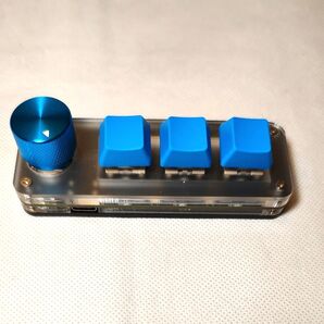マクロパッド 3キー カスタムキーボード 青軸 プログラマブル USBケーブル付き 青 ブルー