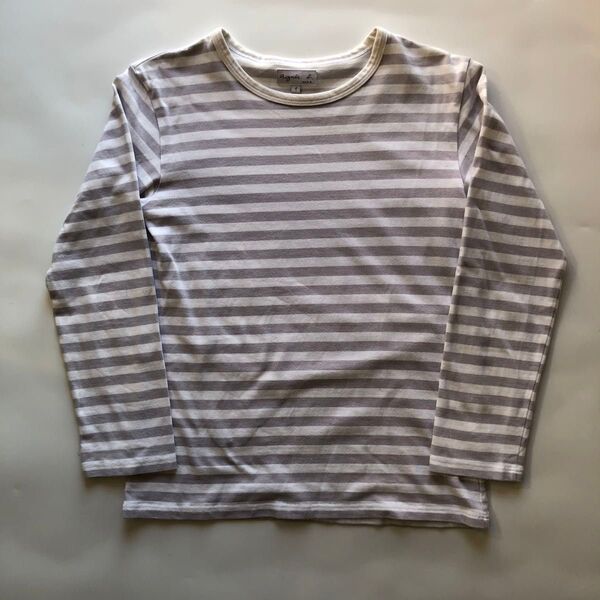 ★美品★アニエスベー ボーダーTシャツ ロングスリーブ 1 S グレー ホワイト