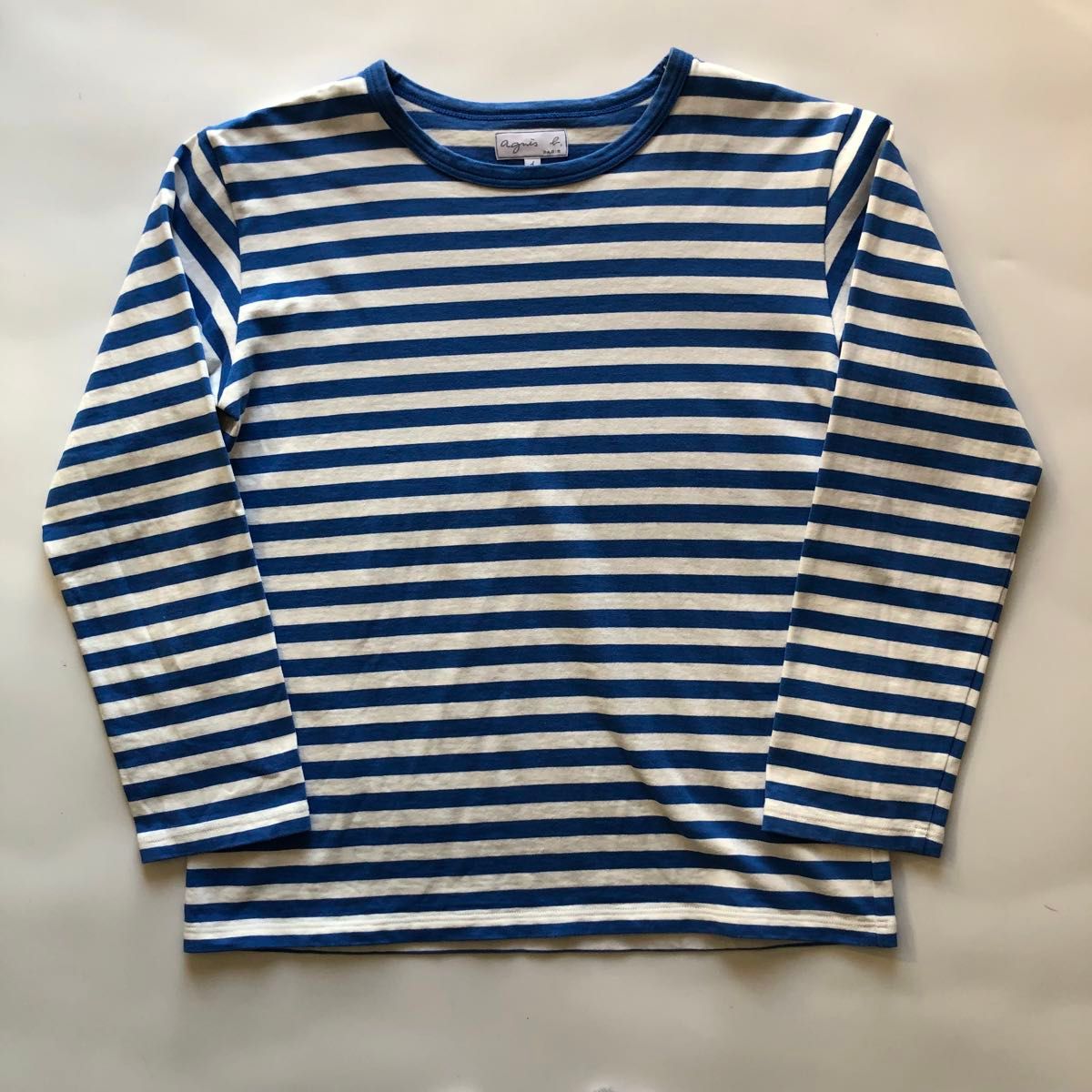 ★美品★アニエスベー ボーダーTシャツ ロングスリーブ 1 S ブルー ホワイト