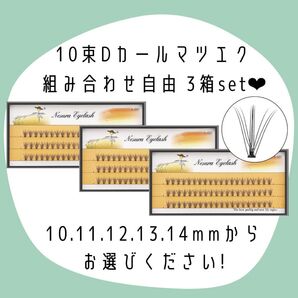 10束 Dカール マツエク 3箱セット まつ毛エクステ セルフマツエク 選べる