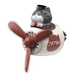 パイロット車用芳香剤 猫 アロマディフューザー 車載クリップ式 取り付け簡単 エアコン吹き出し口用 (芳香剤2枚付き)