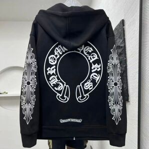 Chrome Hearts クロムハーツ スクロールラベル ジップアップパーカー ブラック