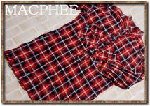 ☆MACPHEE　マカフィー　シワ加工7分袖チェックシャツチュニック　赤☆_画像1