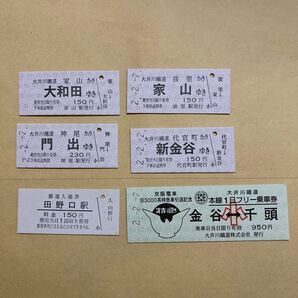 大井川鐵道廃札乗車券、入場券 計6枚
