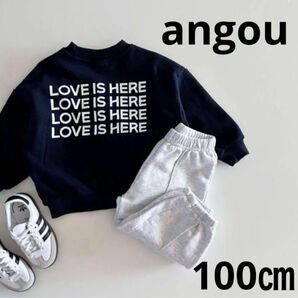 トレーナー 韓国 キッズ ネイビー キッズ