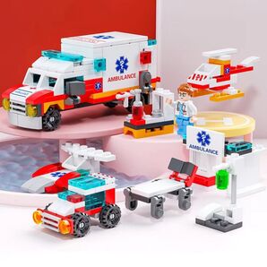 8732-8 救急車 病院 レゴ ブロック 互換 キット LEGO 互換品 シティ 知育玩具 ミニフィグ #lbc-100