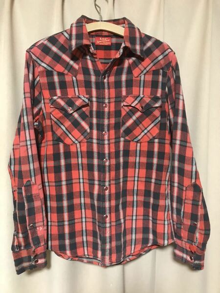 USED LEE FLANNEL WESTERN SHIRT 中古 リー ヘビー フランネル ウエスタン シャツ SIZE M 送料無料