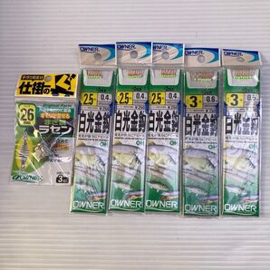 オーナー 糸付き針 白光金鈎 まき餌ラセン 整理番号267 川釣り ハヤ モロコ フナ 海釣り サヨリ ハゼ アジ