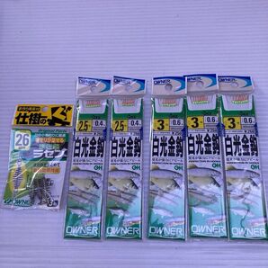 オーナー 糸付き針 白光金鈎 まき餌ラセン 整理番号268 川釣り ハヤ モロコ フナ 海釣り サヨリ ハゼ アジ