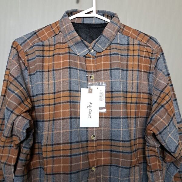 大きなサイズ チェック柄カジュアルシャツ トップス レディース 3L