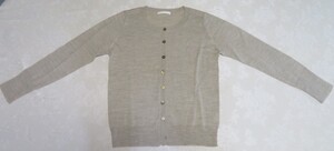 【LOWRYS FARM ベーシックなベージュの丸首8つボタン長袖カーディガン】ローリーズファーム★型番LF606449TS★サイズL★替えボタン付き
