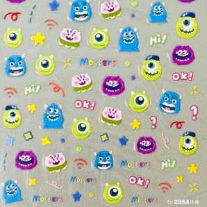 #2064 ぷっくり超立体3D モンスターズ・インク ネイルシール 未開封