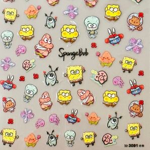#3081 ぷっくり超立体3D スポンジボブ パトリック ネイルシール 新品