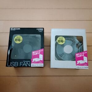 ELECOM USB扇風機 2個セット USB ACアダプタ付き 節電