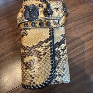 ALZUNI アルズニ パイソン長財布 蛇長財布 パイソン ウォレット バイカーズウォレット 長財布 ライダースウォレット
