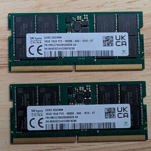中古 SKhynix DDR5 16GB × 2 32GB DDR5 - 5600 メモリ SODIMM ミニPC ノート