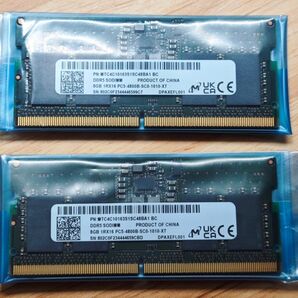 中古 Micron DDR5 8GB × 2 16GB DDR5 - 4800 メモリ SODIMM ミニPC ノート