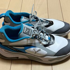 27.0cm メンズプーマ ゴルフシューズ GSファスト 376357-01(ホワイト×ブルー)プロ使用モデル