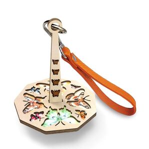 ヤーンホルダー 編み物 蝶々 木製 毛玉ホルダー 毛糸 毛玉