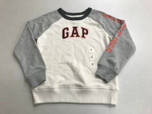 ■GAPブランド■新品■GAPロゴ■160■ロゴ・トレーナー■白Xグレー■ギャップ■7.2-1