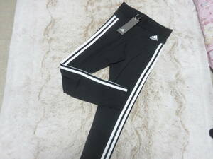 adidas Lady's 3S tights M black × white new goods * special price *.