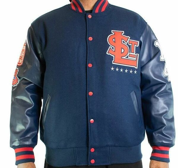 4XL 二グロリーグ Negro League セントルイス スターズ STARS バーシティ Varsity スタジャン スタジアムジャンパー 紺 キルティング仕様