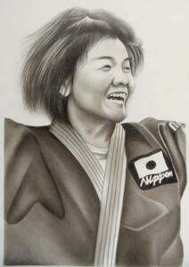 Art hand Auction Pencil drawing, delivery size 80, Olympic Judo gold medalist, female figure drawing (240 x 350), painting (search colored pencil drawing), Artwork, Painting, Pencil drawing, Charcoal drawing