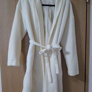 3can4in ロングコート ローブ クリーム色 オフホワイト ナチュラル ガウンコート