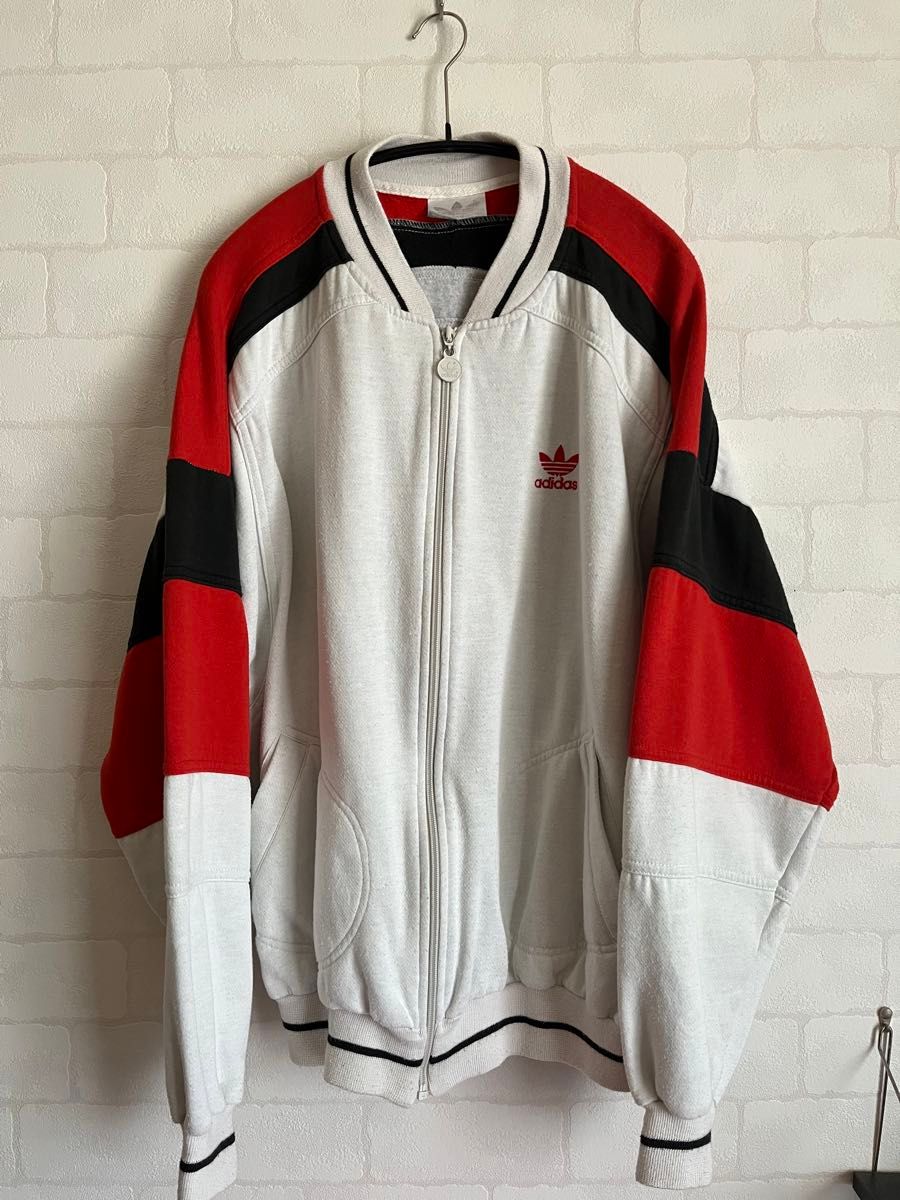 トレフォイルロゴ フルジップスウェットシャツ トレーナーadidas/アディダス トラックジャケット 古着 80s 90s