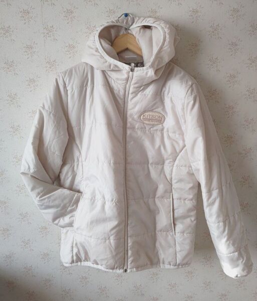 ☆kitson キットソン フード付き 中綿 ブルゾン ジャンパー 白 LL☆