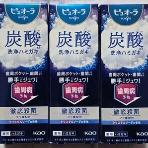 ピュオーラ 炭酸ハミガキ 55g 3本