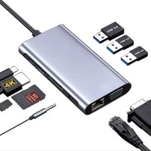 USB C ハブ 10 in 1 usb ハブ HDMI 4K出力 快速充電 V
