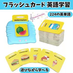 フラッシュカード 英単語 英語 学習 知育玩具 幼児 子供向け 英語発音 リスニング 224単語 音声付きカード 英語教育