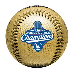 限定品 2025 ワールドシリーズチャンピオン サインプリント記念ボール ロサンゼルス ドジャース MLB