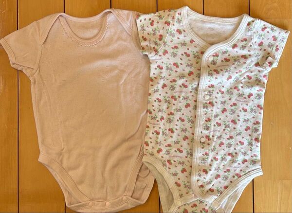 ユニクロ 半袖ボディスーツ 80 コンビミニ 半袖ロンパース 70 2枚セット