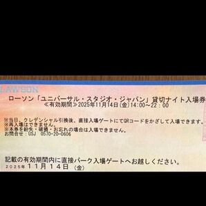 ユニバ 2025年11月14日 貸切ナイト ペアチケット