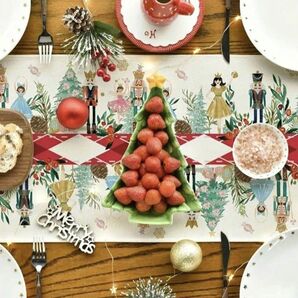 小人柄テーブルマット クリスマス インテリア テーブルクロス テーブルランナー 北欧風 パーティー テーブルセンター 食卓 北欧