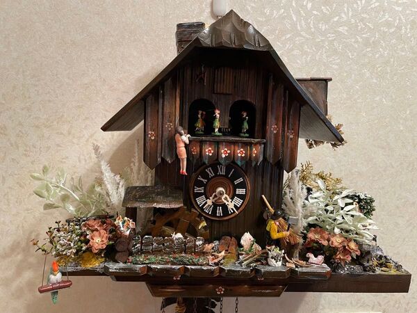 西ドイツ製 カッコー時計(鳩時計) 激レア 稼働品 からくり時計 アンティーク ハト時計 木製 ヴィンテージ 精度調整済