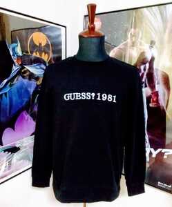 即決！ GUESS 男性用 メンズ 長袖 トレーナー 黒 ブラック Lサイズ 正規品