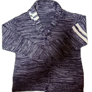 しまむら 4L メンズ ストライプ柄 ボタン カーディガン